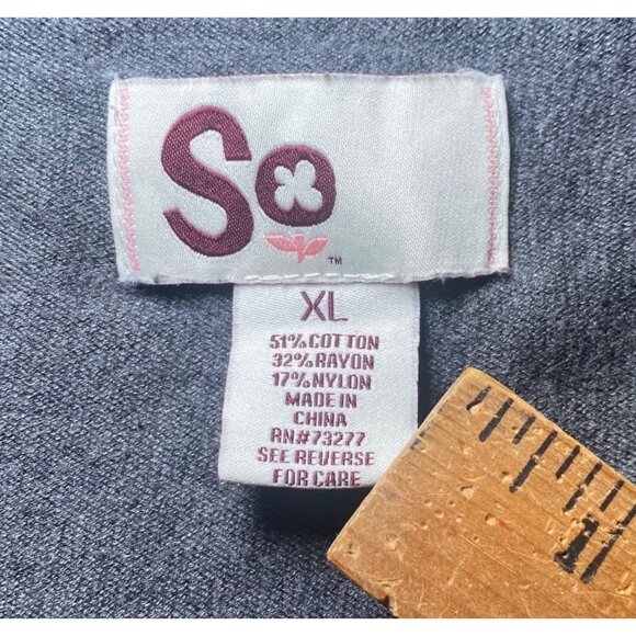 SO XL Gray Button-Down Boyfriend Cardigan Sweater Pockets Casual Cozy Comfort - Picture 4 of 7